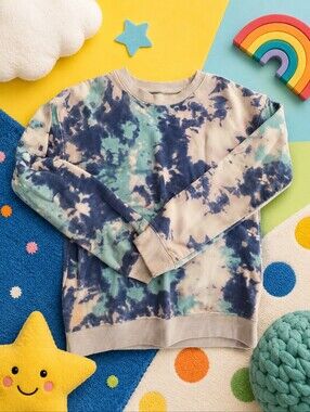 SO Tie-Dye Sweatshirt in Blue & Mint